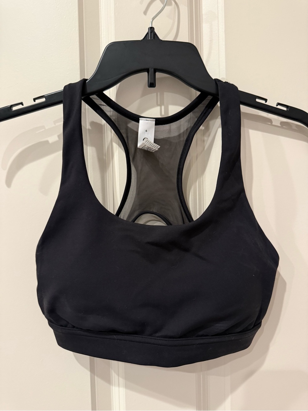Lululemon Black Racerback Sports Bra - Women, size 6.